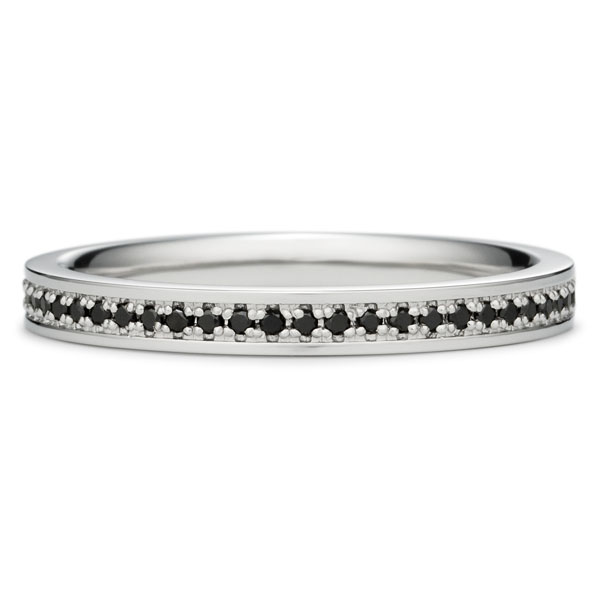 結婚指輪 ボーダー ブラックダイヤモンド ハーフエタニティ（M22Q-02-01527A-21）