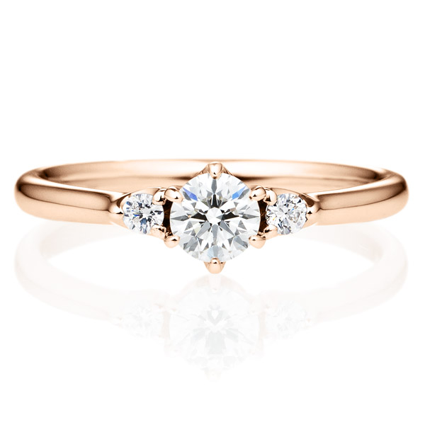 ピンクゴールドの婚約指輪 ダイヤモンドリング(E331-02-01227-D)