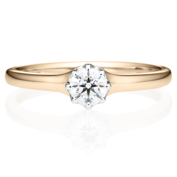 シャンパンゴールドの婚約指輪 ダイヤモンドリング(E961-02-01337-D)