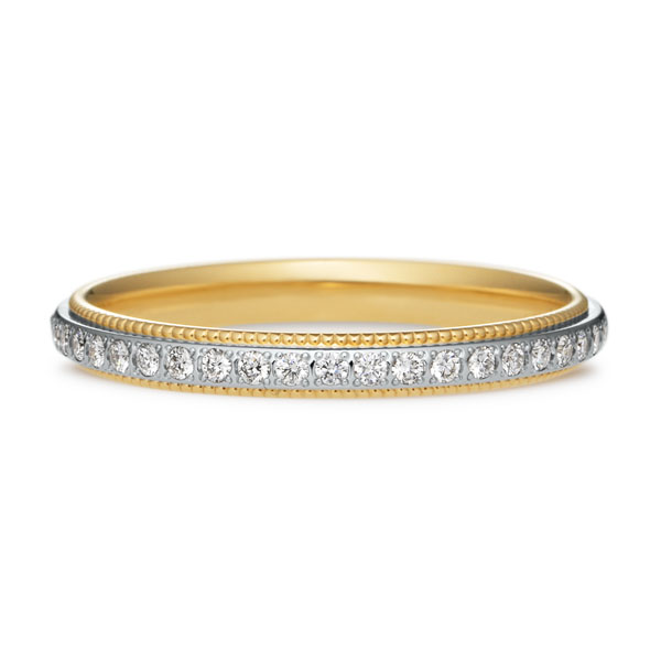 結婚指輪 ダイヤモンド ハーフエタニティ コンビネーション リング ミルグレイン（M94A-02-01335M-21）