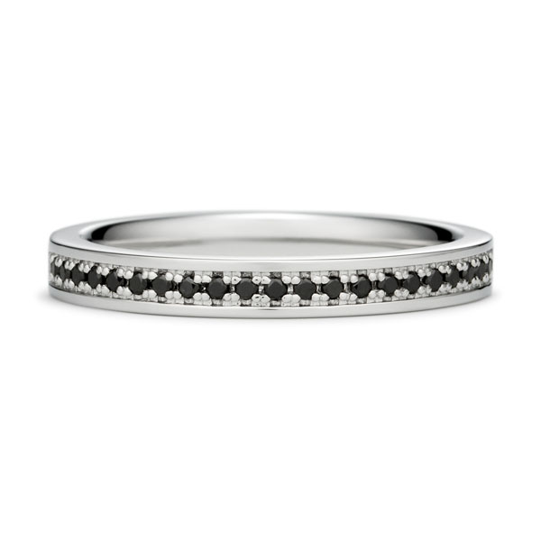 結婚指輪 ボーダー ブラックダイヤモンド ハーフエタニティ リング（M22Q-02-01527A-21）